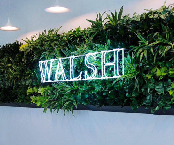 Branding and logos can be incorporated into living walls.