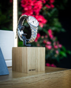Shinola Watch in front of Living Wall