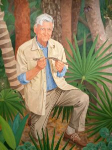 Nature-themed artwork referencing Edward O. Wilson and the study of biodiversity.
